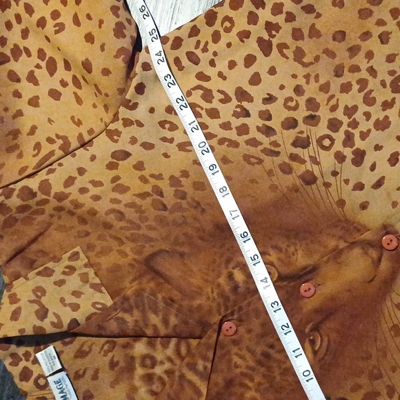 Mirror image vintage Leopard Blouse 1X - Picture 7 of 13